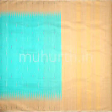 Load image into Gallery viewer, Kanjivaram Ananda Blue Silk Saree with Faun