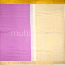 Load image into Gallery viewer, Kanjivaram Lavender Silk Saree with Off-White &amp; Mustard