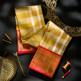 Jarigai Tissue Kanjivaram Silk Saree with Bright Red