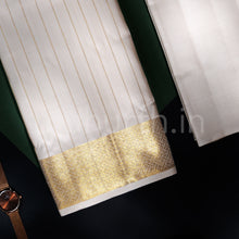 Load image into Gallery viewer, Premium Off-White Pure Silk Dhoti with Angavastram