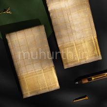 Load image into Gallery viewer, Premium Tussar Pure Silk Dhoti with Angavastram