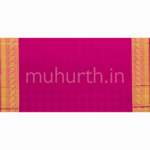 Load image into Gallery viewer, Brown and Off-White Checks Kanjivaram Silk Saree with Pink