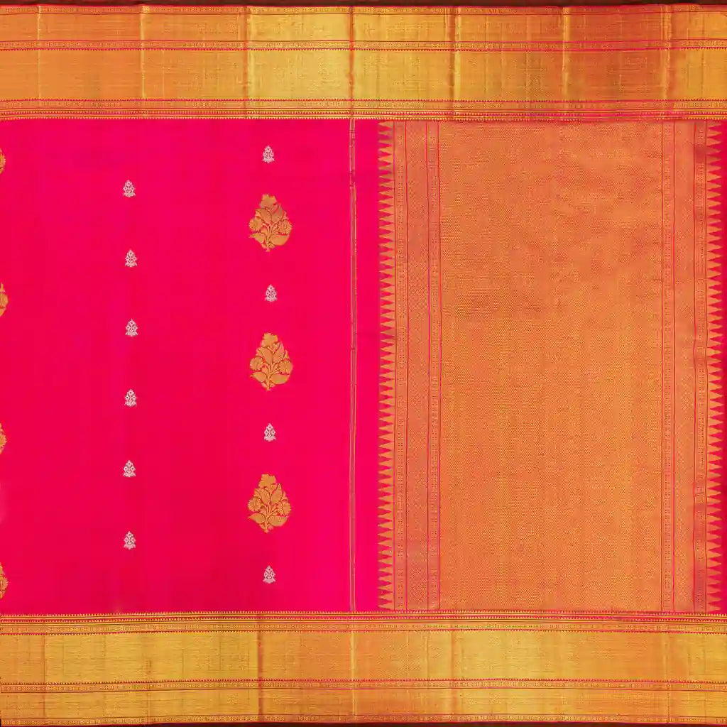 Kanjivaram Rani Floral Butta Silk Saree