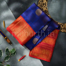 Load image into Gallery viewer, Kanjivaram Violet Silk Saree with Red