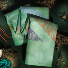 Load image into Gallery viewer, Sea Green Pure Rangkat Luxury Kanjivaram Silk Saree