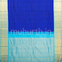 Load image into Gallery viewer, Royal Blue Veldhari Kanjivaram Silk Saree with Ananda Blue