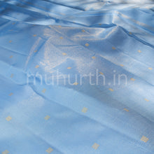 Load image into Gallery viewer, Light Blue Tissue Vaira-Oosi Pure Zari Kanjivaram Silk Saree