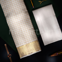 Load image into Gallery viewer, Premium Off-White Pure Silk Dhoti with Angavastram