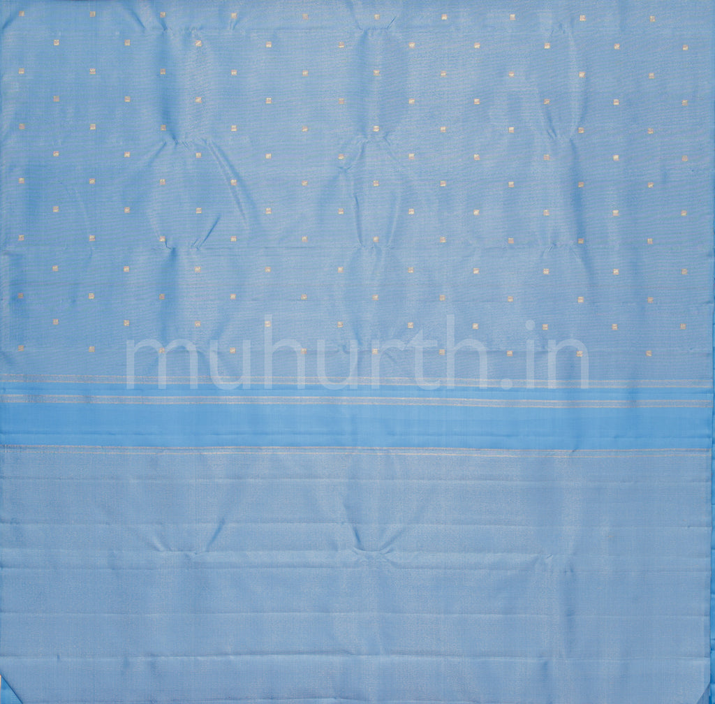 Light Blue Tissue Vaira-Oosi Pure Zari Kanjivaram Silk Saree