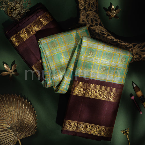 Multi-Colour Kora Organza Pure Kanjivaram Silk Saree with Pakku