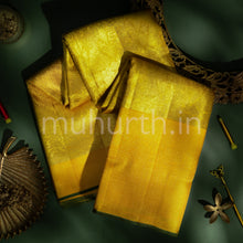 Load image into Gallery viewer, Golden Mustard Tissue Kanjivaram Silk Saree