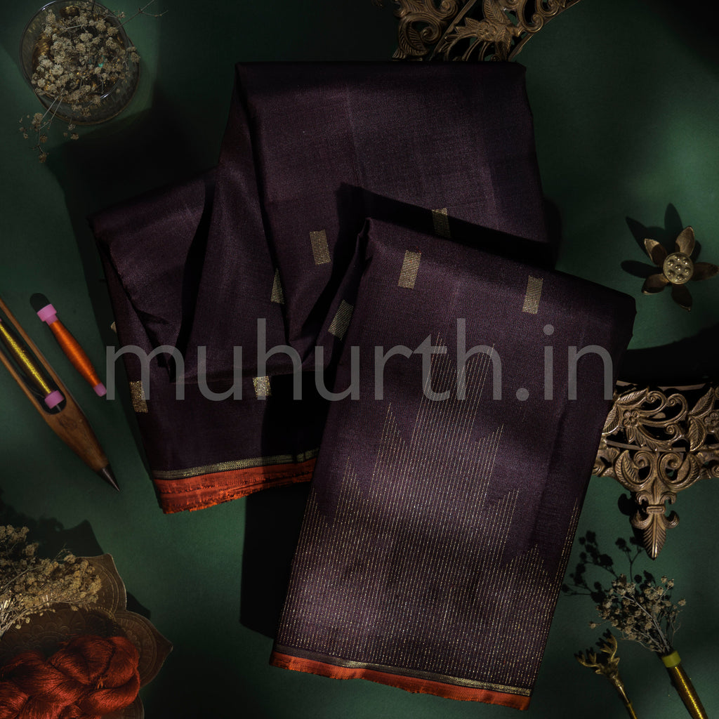 Deep Pakku Pure Zari Kanjivaram Silk Saree