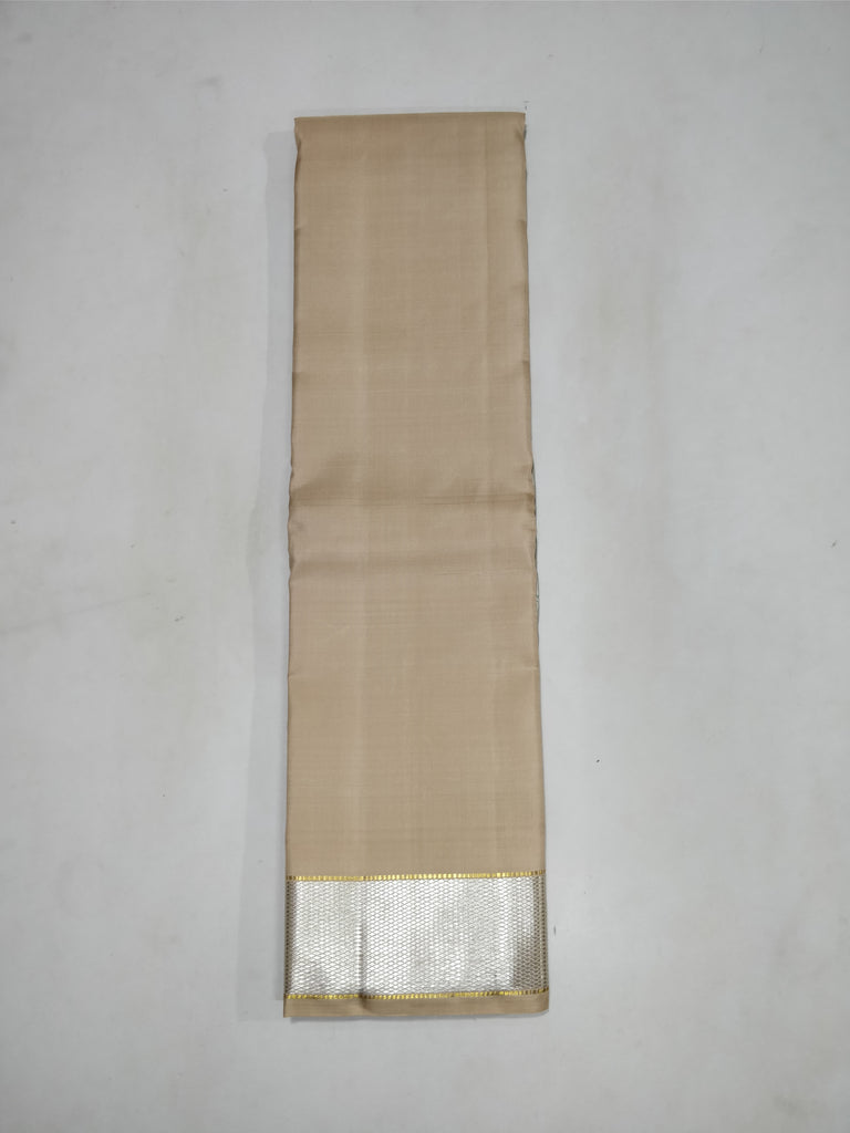Premium Golden Brown Pure Silk Dhoti with Angavastram