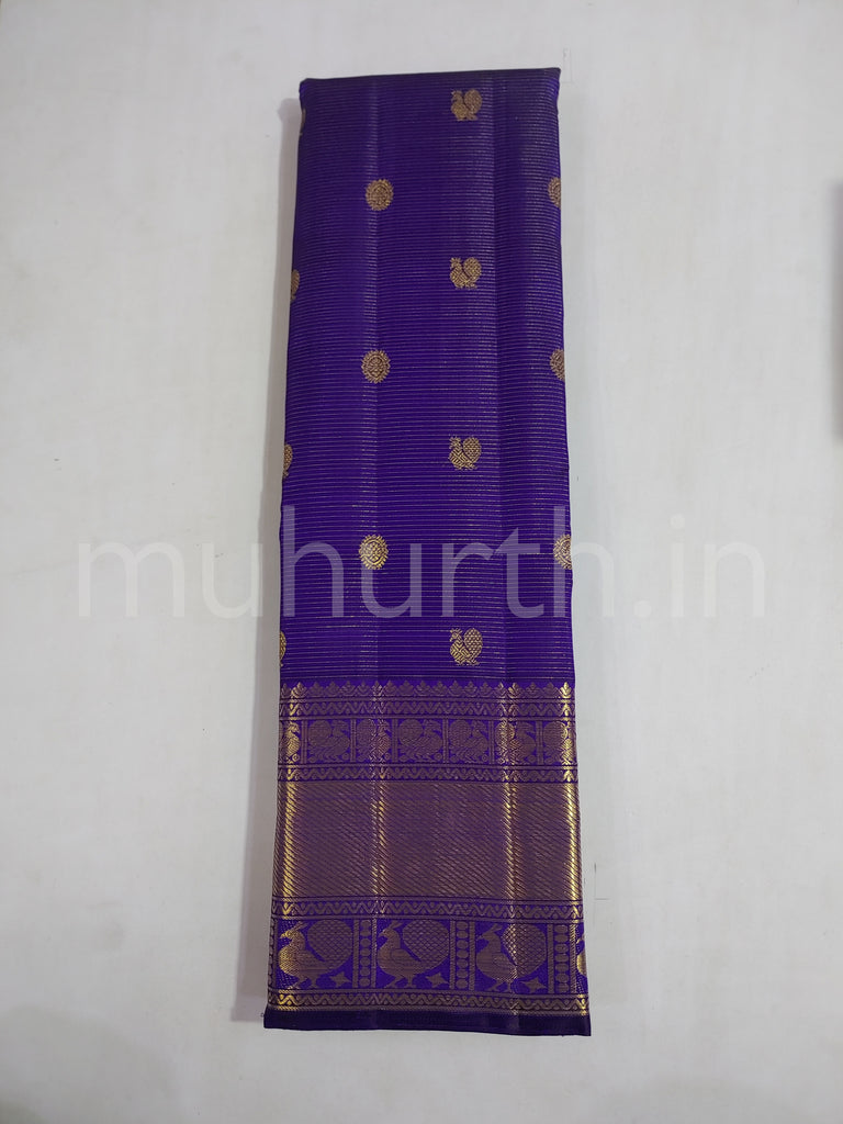 Violet Pure Vaira Oosi Kanjivaram Silk Saree