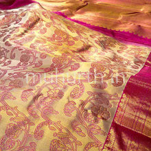 Load image into Gallery viewer, Kanjivaram Off White tissue with Rose Silk Saree