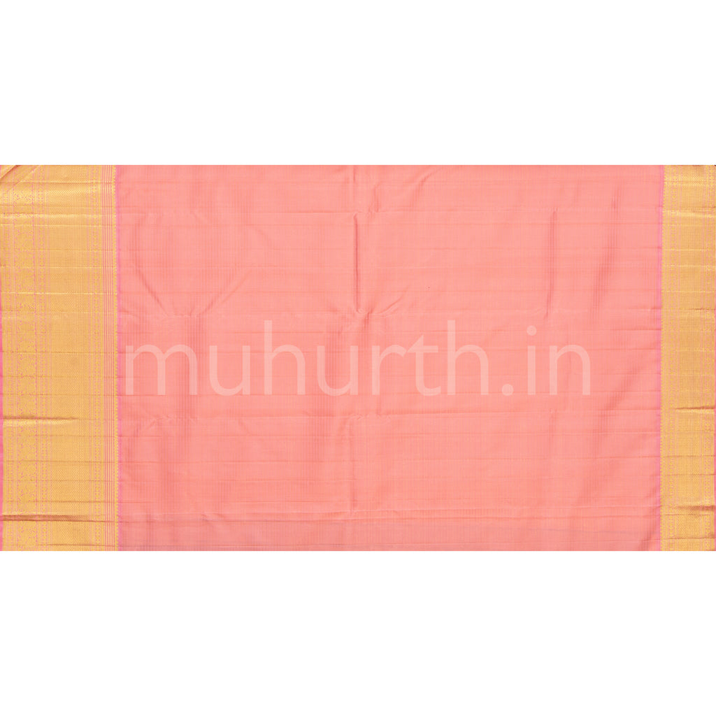 Violet Kanjivaram Silk Saree with Pink