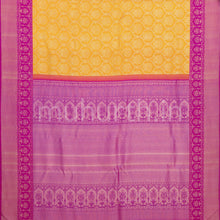 Load image into Gallery viewer, Orange Kanjivaram Silk Saree with Rose