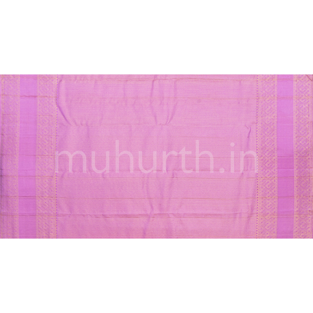 Golden Mustard Kanjivaram Silk Saree with Lilac