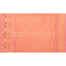 Load image into Gallery viewer, Sea Green Kanjivaram Silk Saree with Meenakari on Pink