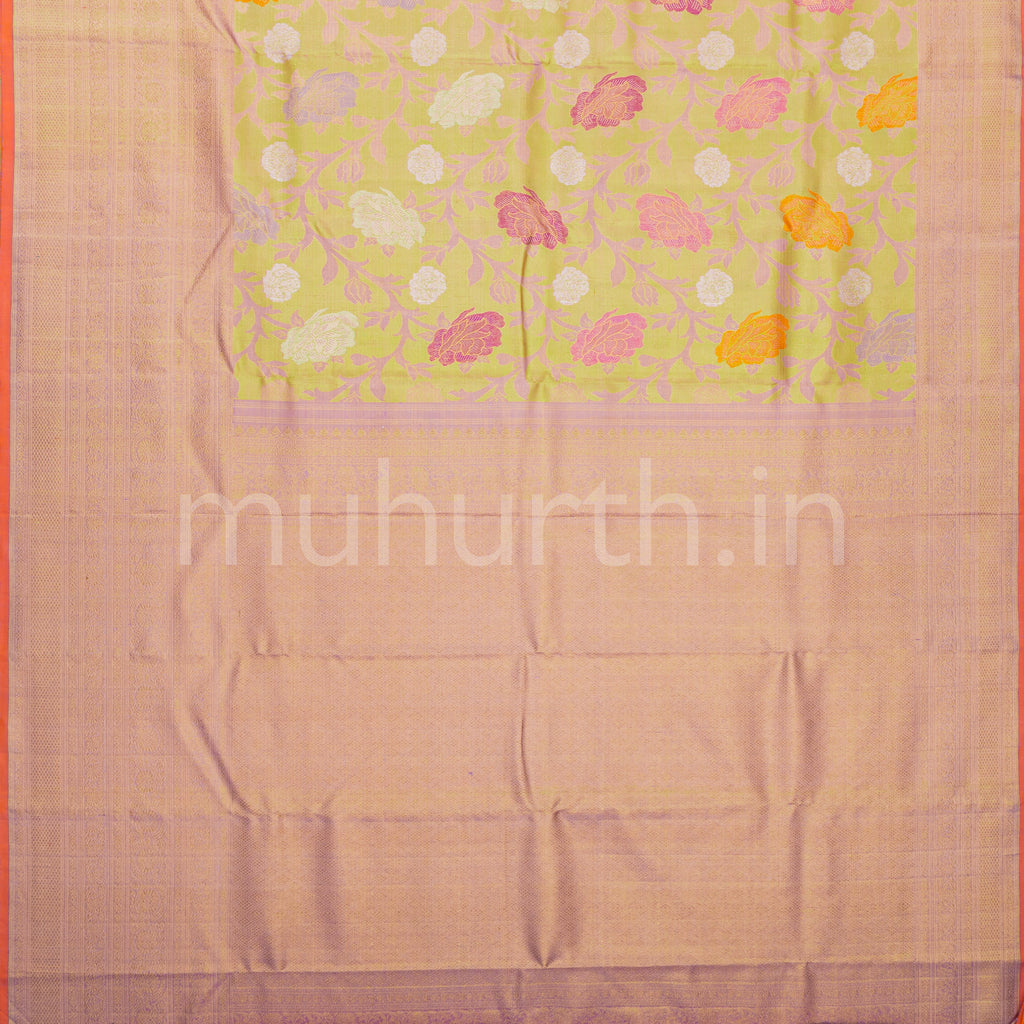 Lavender Fine Meenakari Tissue Kanjivaram Silk Saree