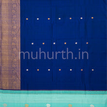 Load image into Gallery viewer, Ananda Blue Partly Kanjivaram Silk Saree