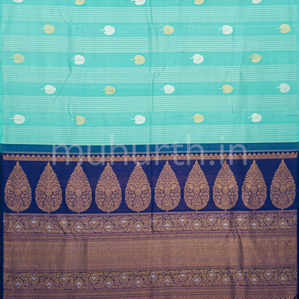 Ananda Blue Partly Kanjivaram Silk Saree