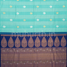 Load image into Gallery viewer, Ananda Blue Partly Kanjivaram Silk Saree