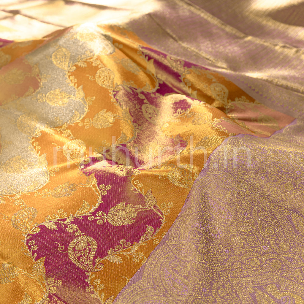 Rangkat Varnam Tissue Kanjivaram Silk Saree with Lavender