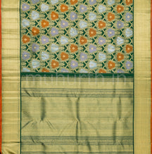 Load image into Gallery viewer, Dark Green Rangkat Luxury Kanjivaram Silk Saree