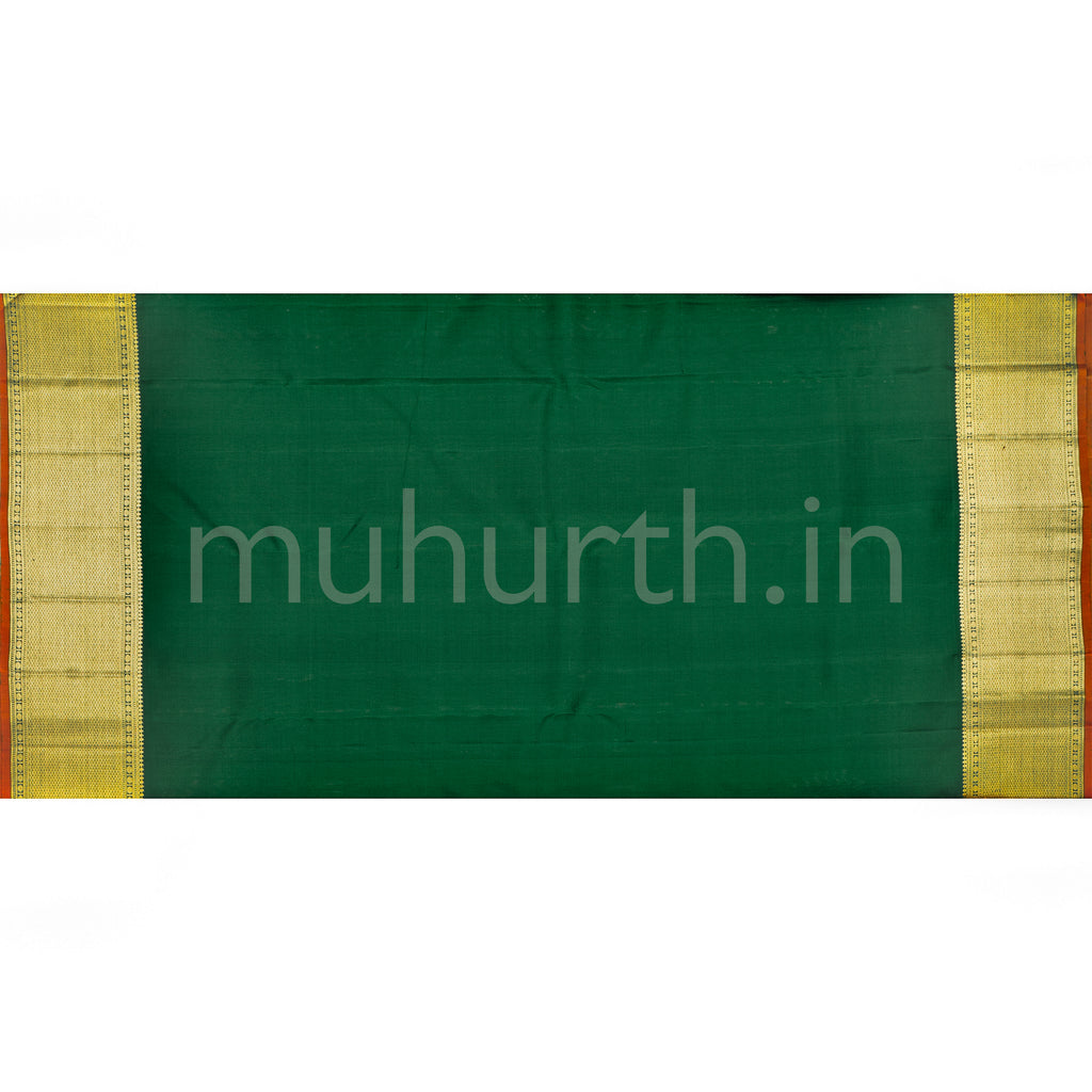 Dark Green Rangkat Luxury Kanjivaram Silk Saree