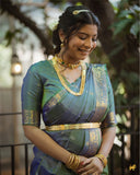 Peacock Green Kanjivaram Silk Saree