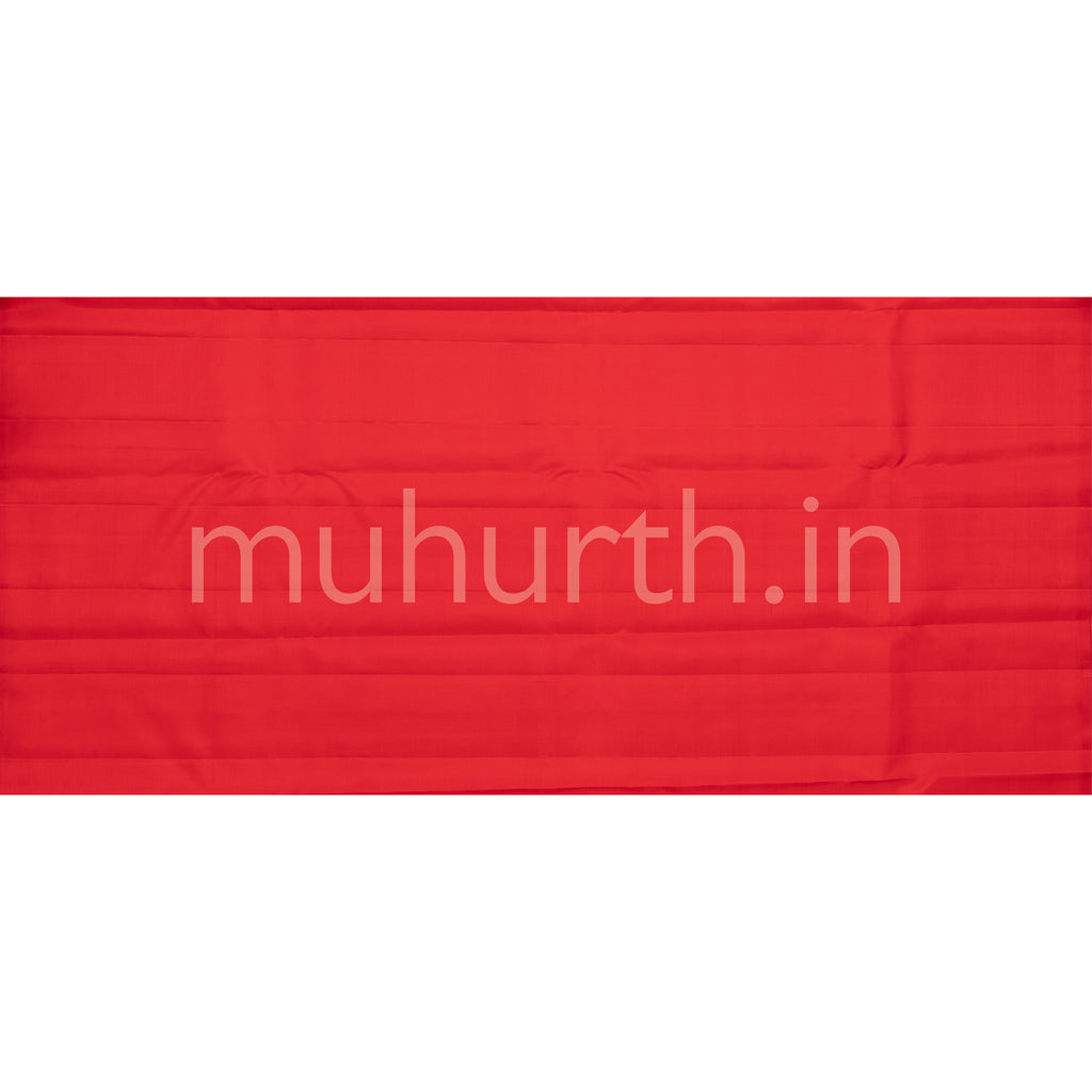 Light Orange Kanjivaram Silk Saree with Red