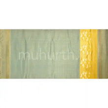 Load image into Gallery viewer, Kanjivaram Light Tiratchai with Mustard and Silver Grey Silk Saree