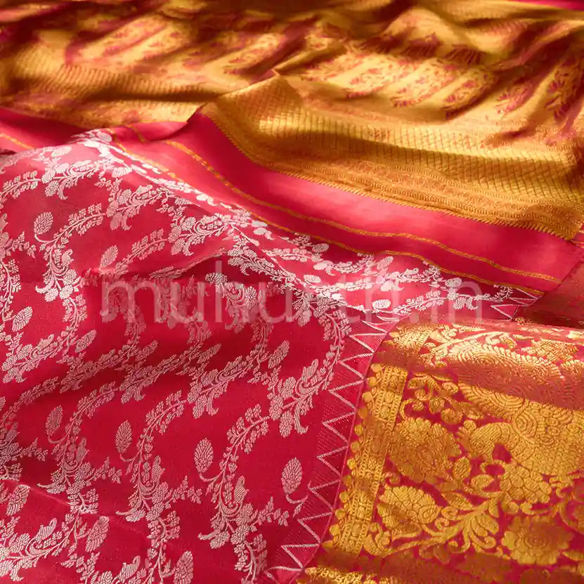Kanjivaram Bright Red Silk Saree