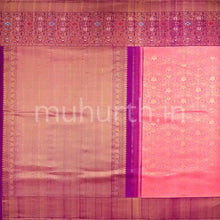 Load image into Gallery viewer, Kanjivaram Peach Silk Saree with Majenta