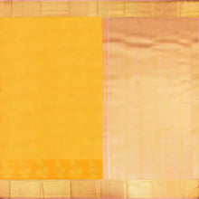 Load image into Gallery viewer, Kanjivaram Orange Silk Saree with Café Brown