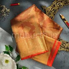 Load image into Gallery viewer, Kanjivaram Biscuit Brown Silk Saree