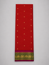 Load image into Gallery viewer, Red Pure Zari Kanjivaram Silk Saree with Dark Magenta and Green Getti Pettu Border