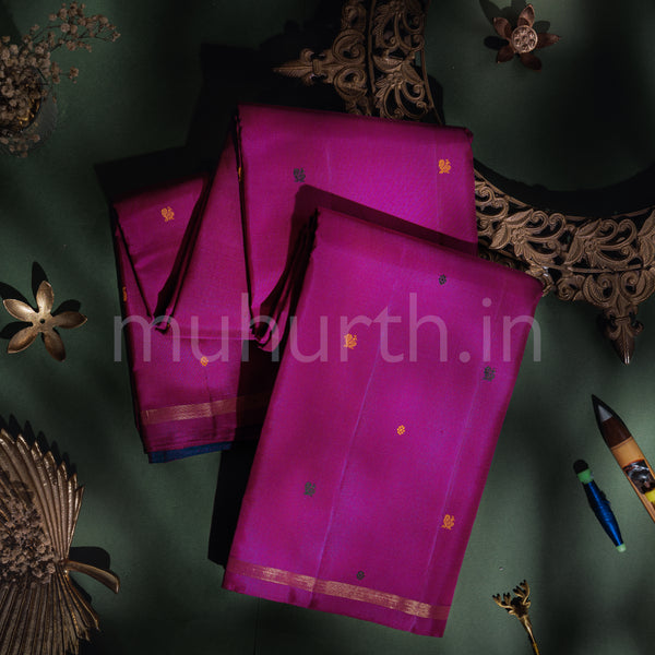 Magenta Pure Zari Kanjivaram Silk Saree