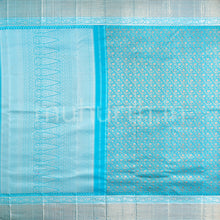 Load image into Gallery viewer, Kanjivaram Blue Silk Saree with Copper Zari