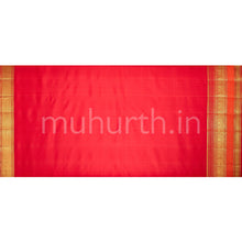 Load image into Gallery viewer, Elaichi Green Kanjivaram Silk Saree with Red