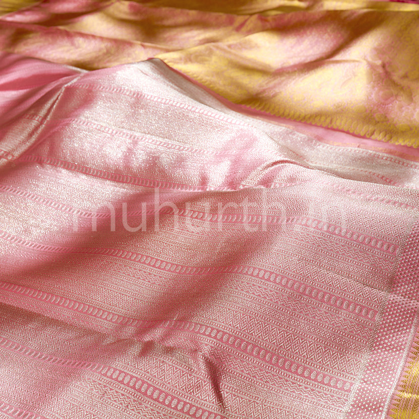 Kanjivaram Peach Silk Saree