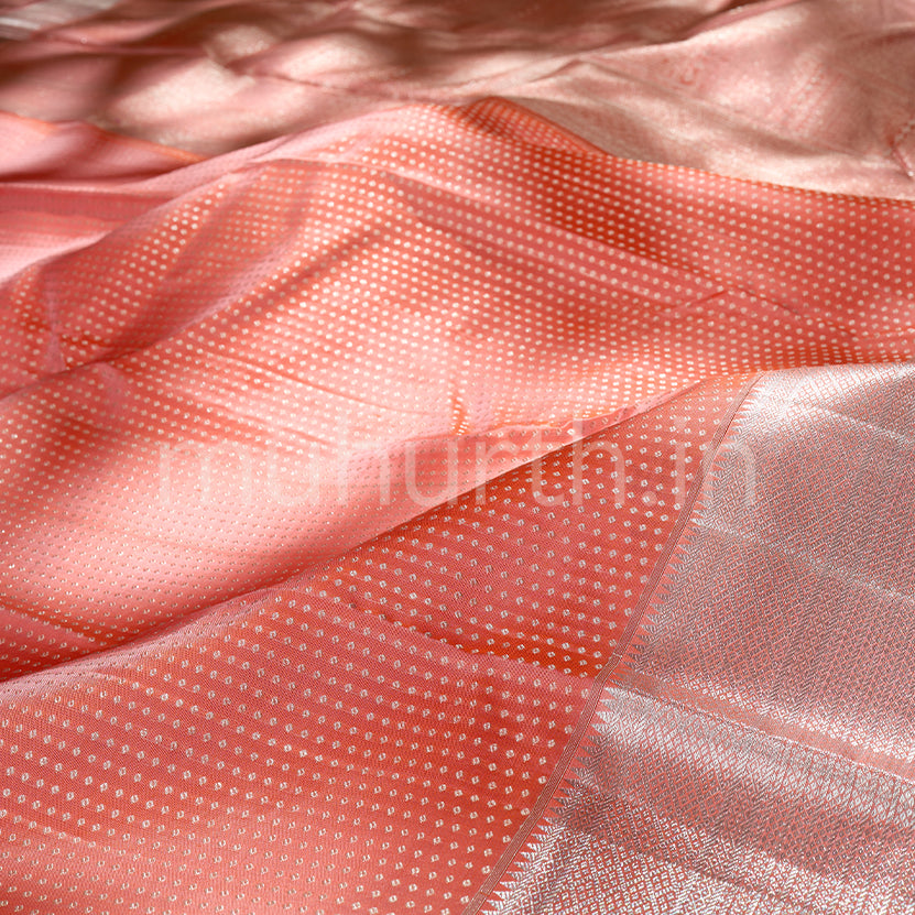 Kanjivaram Peach Silk Saree