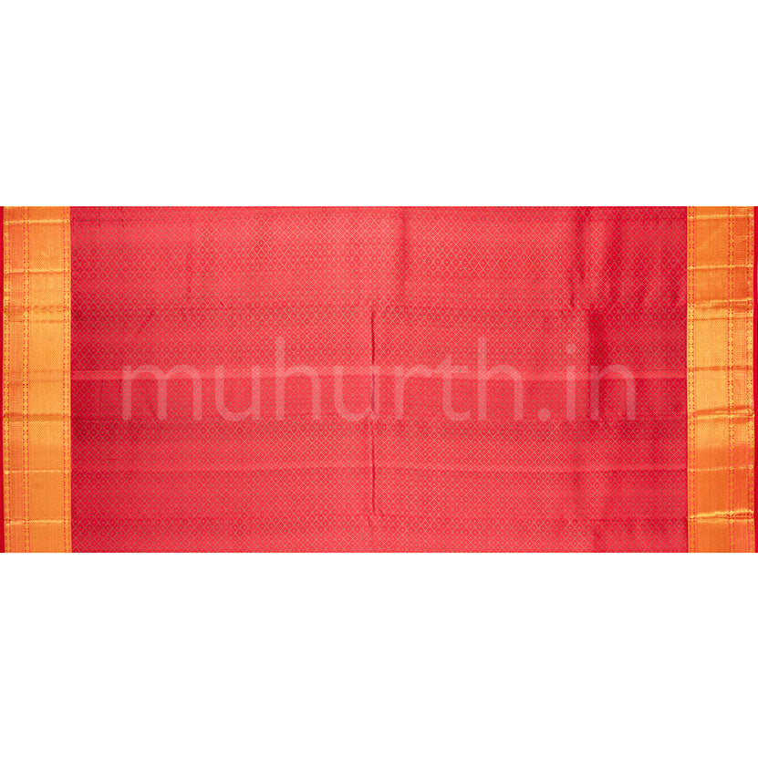 Kanjivaram Rainforest Grey Silk Saree with Red