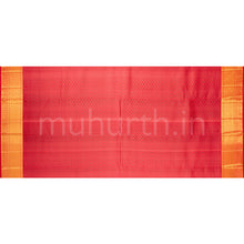 Load image into Gallery viewer, Kanjivaram Rainforest Grey Silk Saree with Red