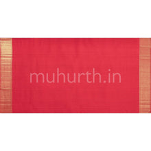 Load image into Gallery viewer, Kanjivaram Silver Grey Silk Saree With Meenakari Red