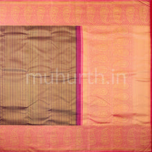 Load image into Gallery viewer, Kanjivaram Magenta Silk Saree with Pink