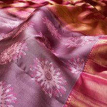 Load image into Gallery viewer, Kanjivaram Floral Baby Pink Silk Saree