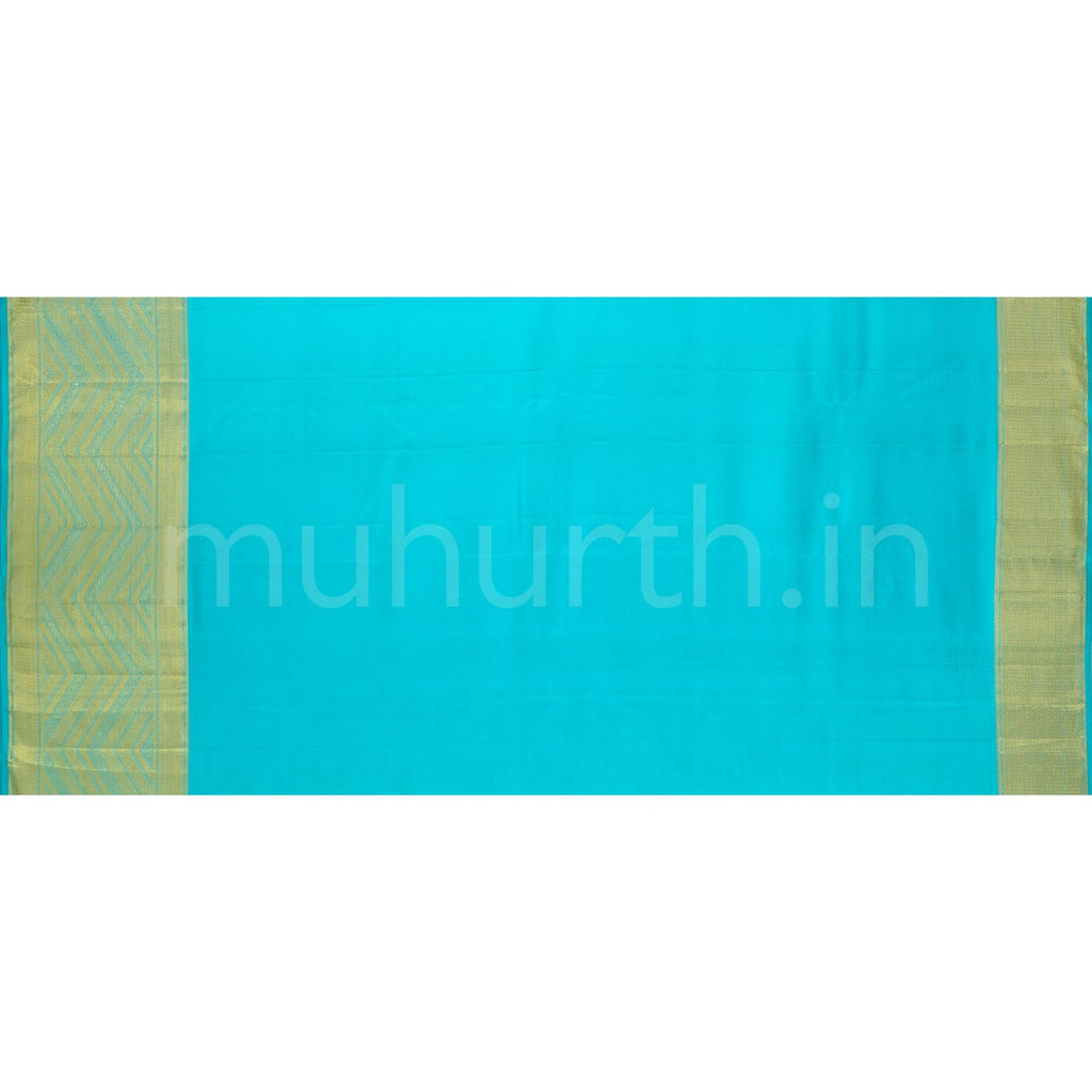 Kanjivaram Floral Dull Olive Silk Saree with Rexona Green